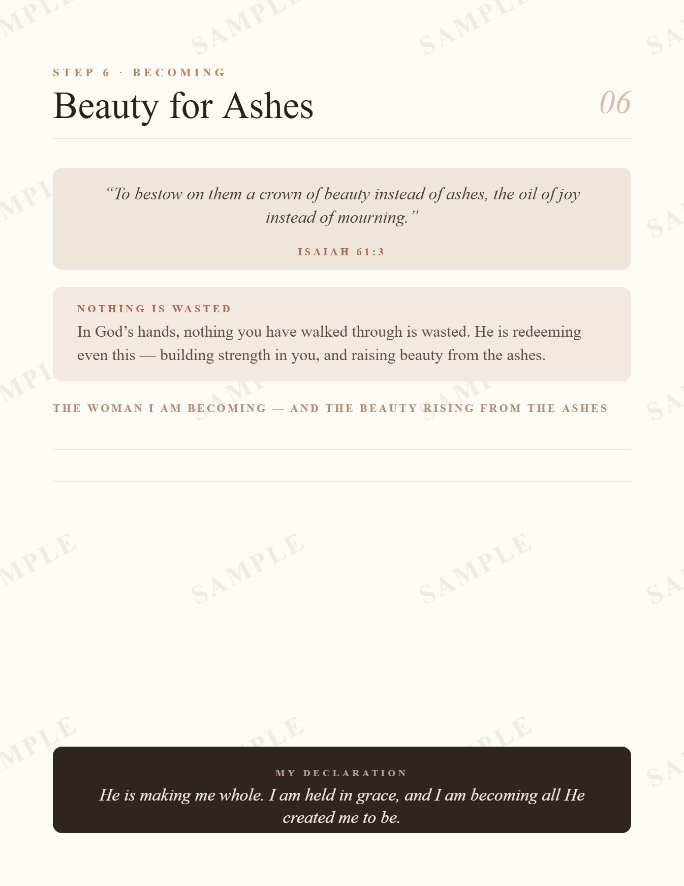 Beauty From Ashes: A Christian Healing Workbook for Women | Faith-Based Recovery, Hope & Restoration (Printable)