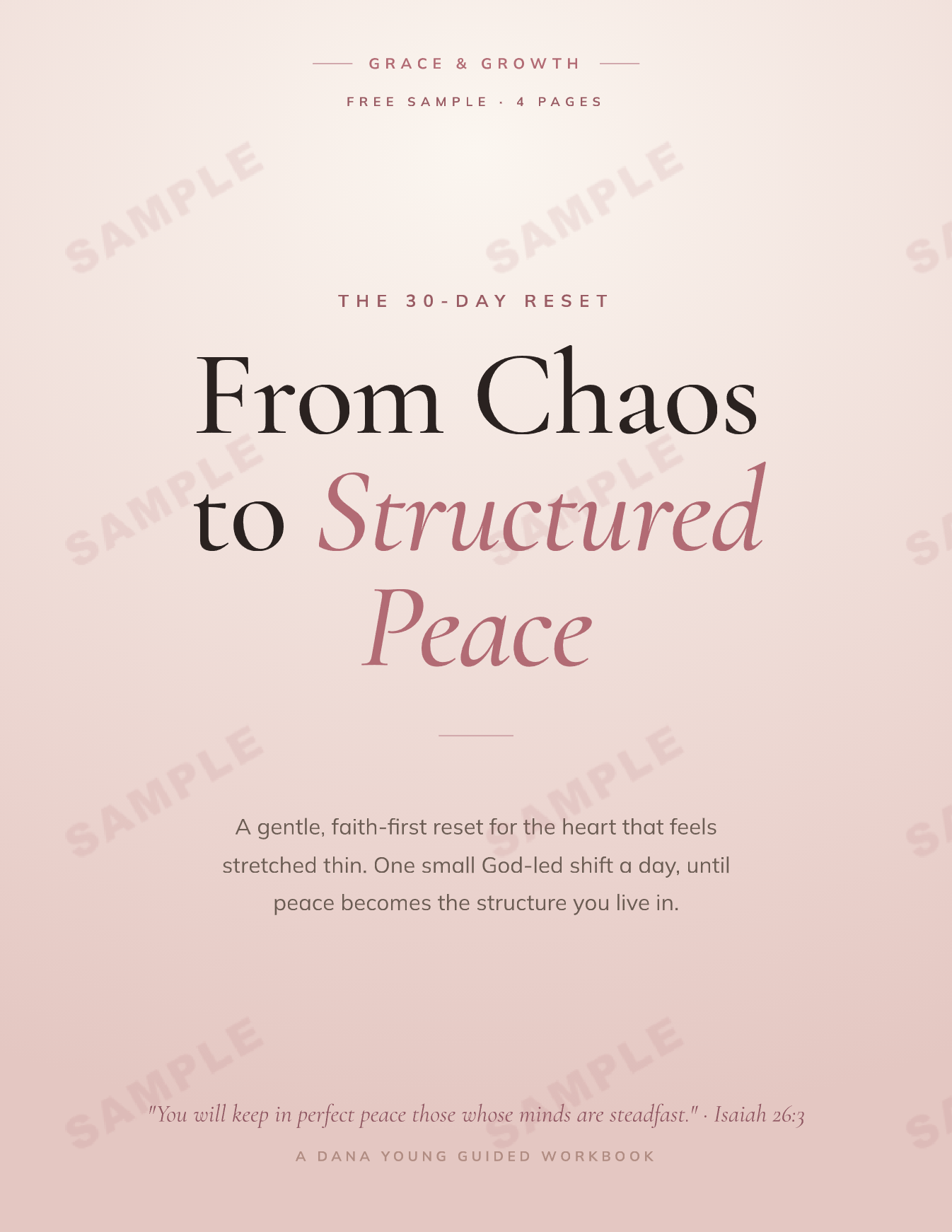 The 30-Day Reset: From Chaos to Structured Peace — Faith-First Printable Workbook & Journal