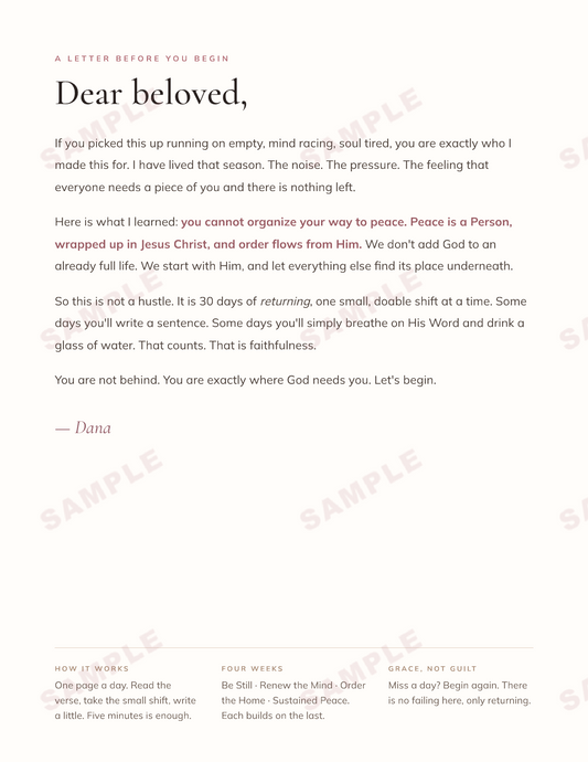 The 30-Day Reset: From Chaos to Structured Peace — Faith-First Printable Workbook & Journal
