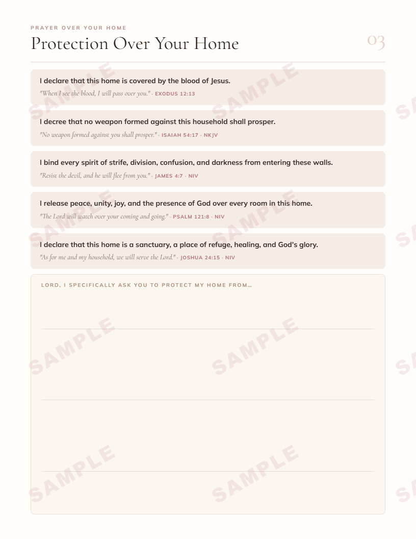 Spiritual Warfare Prayer Guide · Printable Scripture Declarations