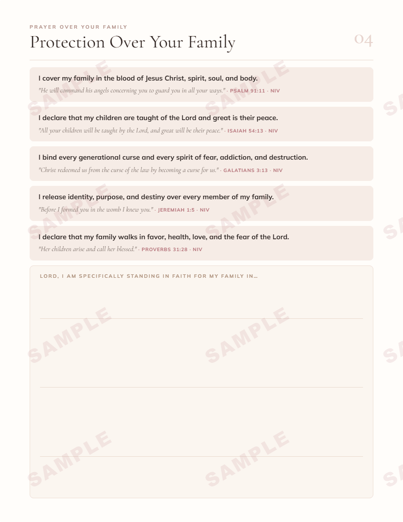 Spiritual Warfare Prayer Guide · Printable Scripture Declarations