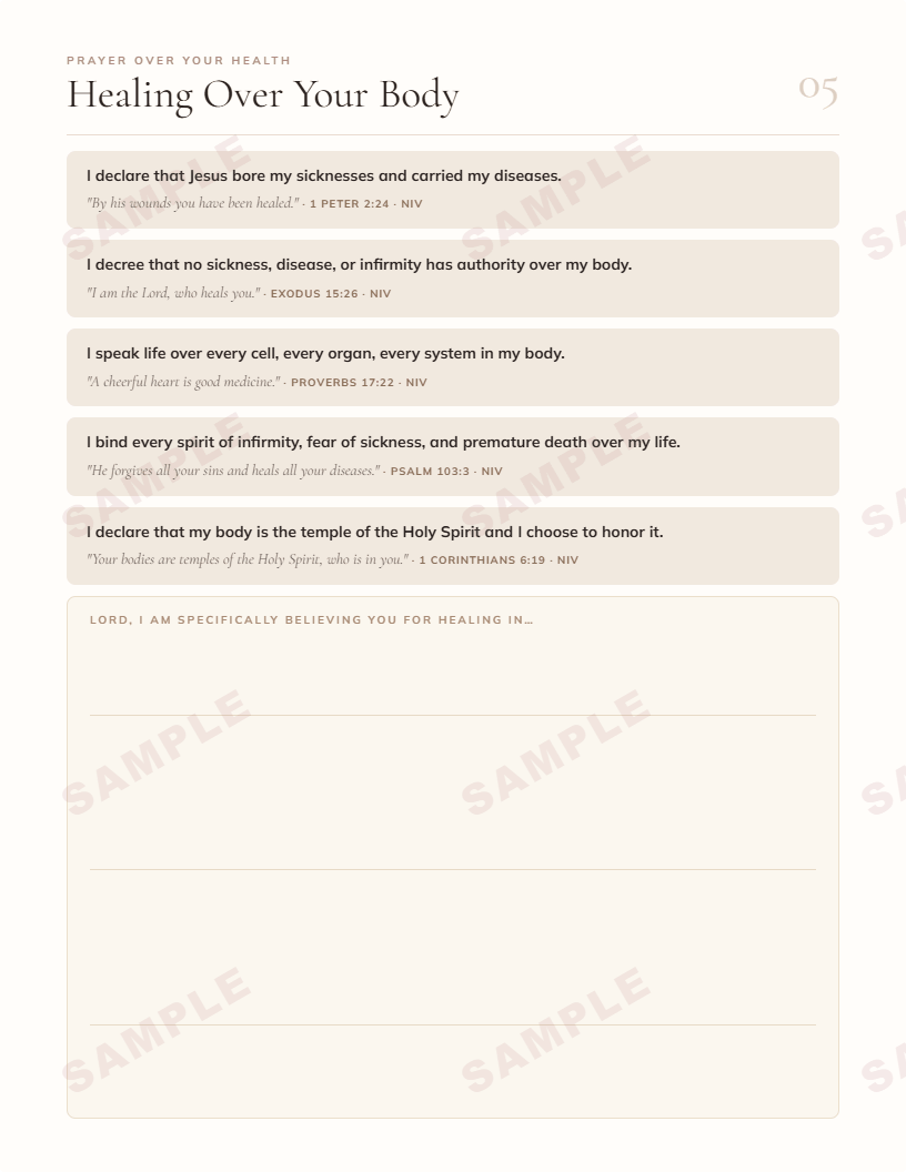 Spiritual Warfare Prayer Guide · Printable Scripture Declarations