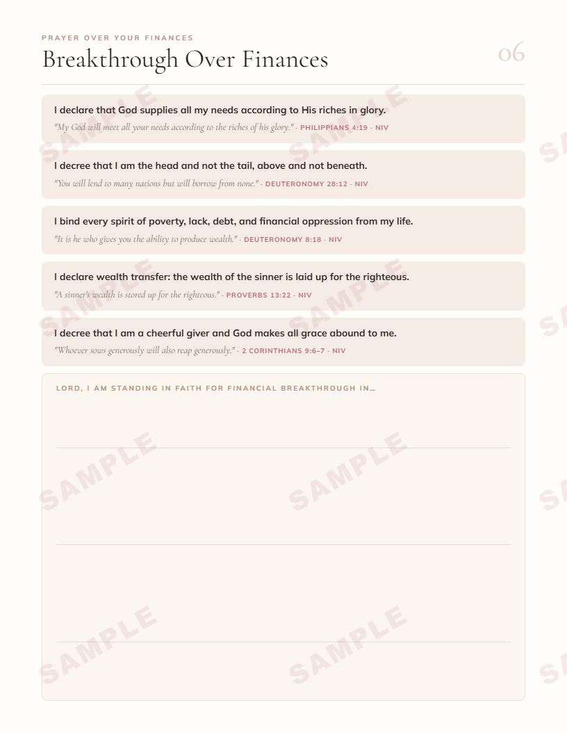 Spiritual Warfare Prayer Guide · Printable Scripture Declarations