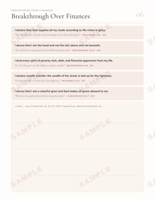 Spiritual Warfare Prayer Guide · Printable Scripture Declarations