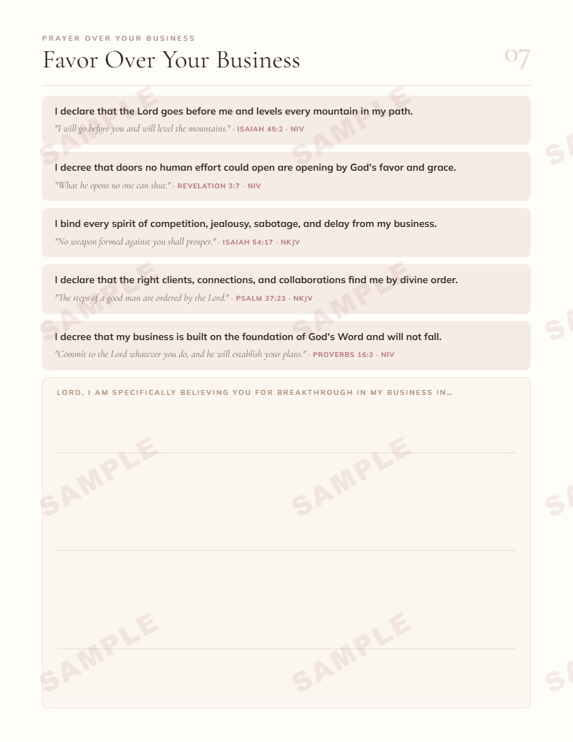 Spiritual Warfare Prayer Guide · Printable Scripture Declarations