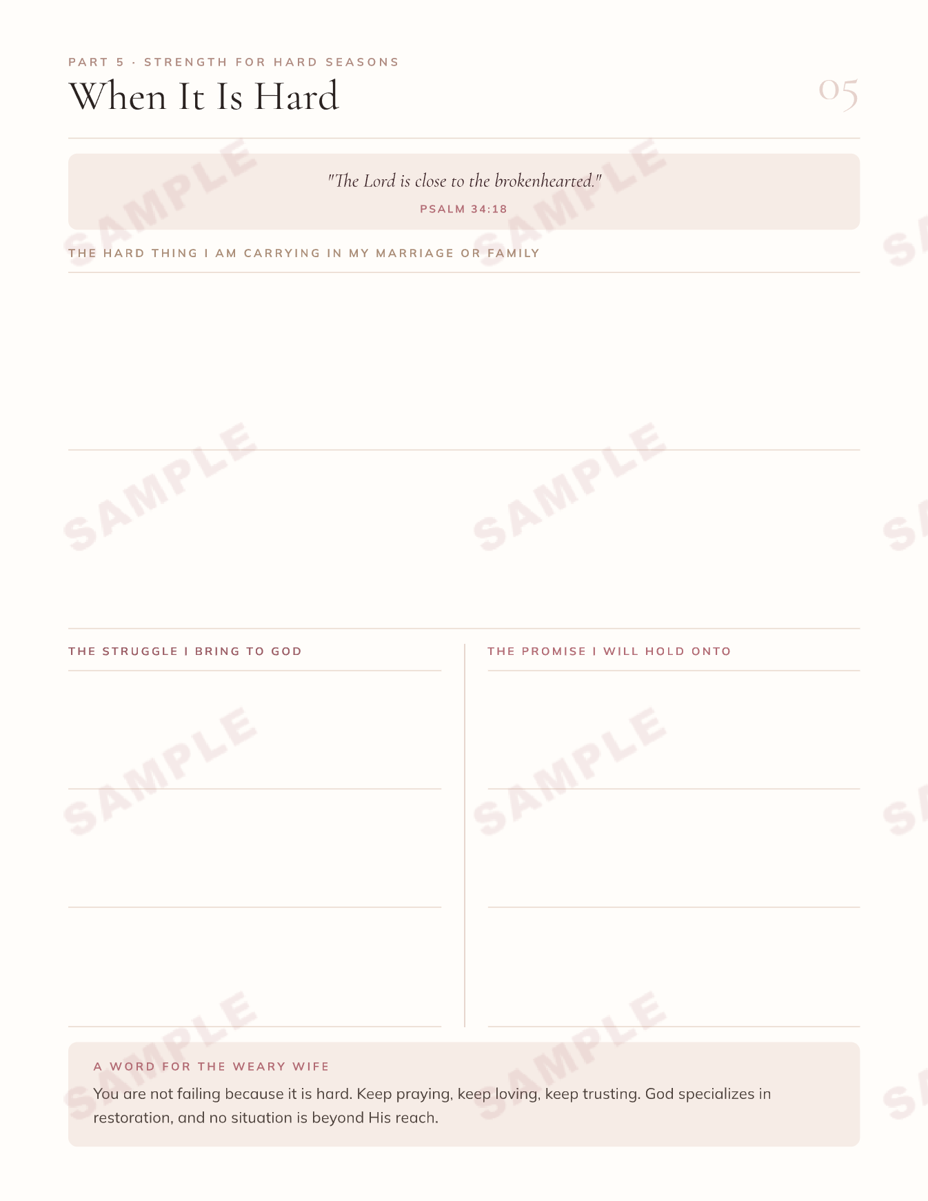 Covenant & Prayer: A Prayer Workbook for Wives | Praying for Your Marriage & Family with Strength & Hope (Printable)