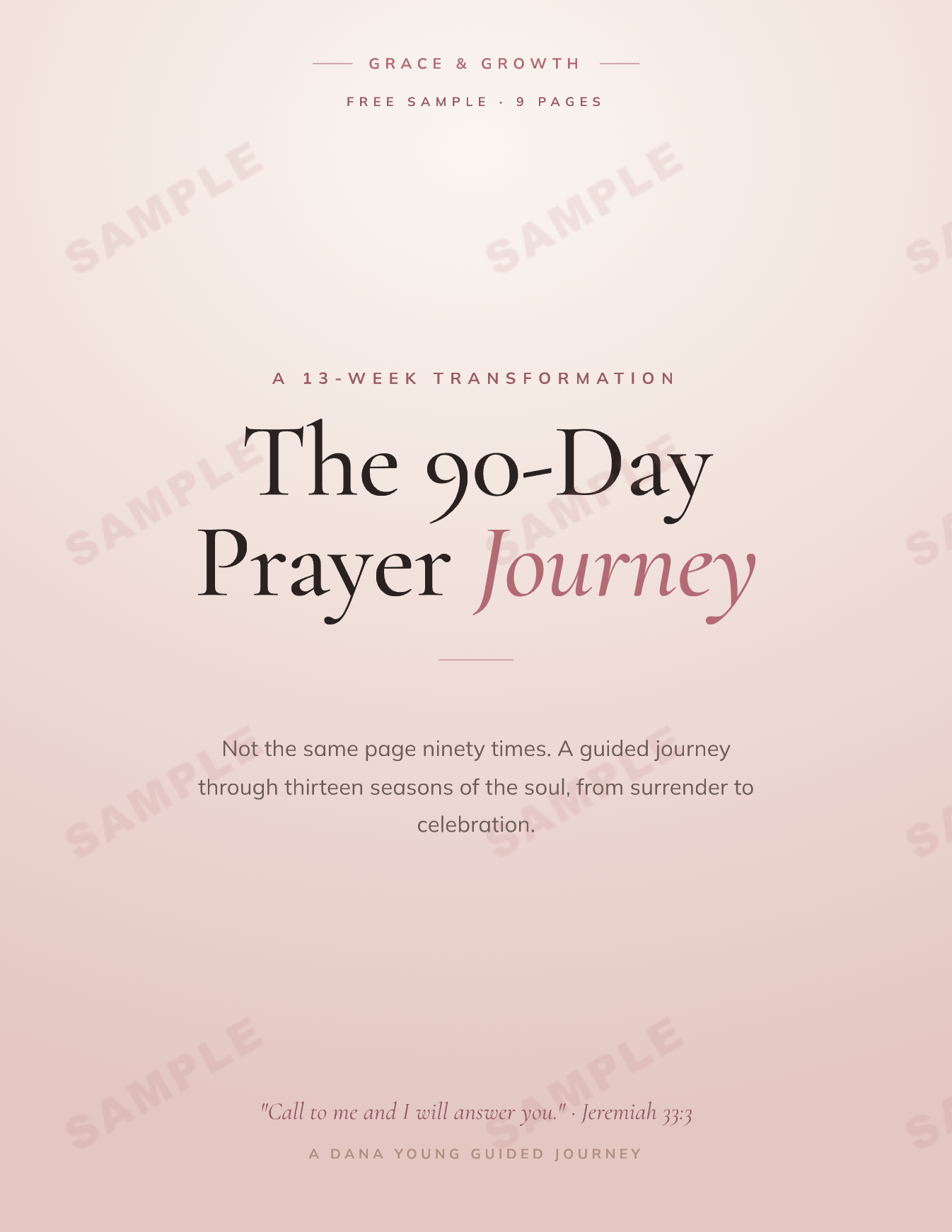 The 90-Day Prayer Journey: A 13-Week Faith Transformation Workbook & Prayer Journal (Printable)