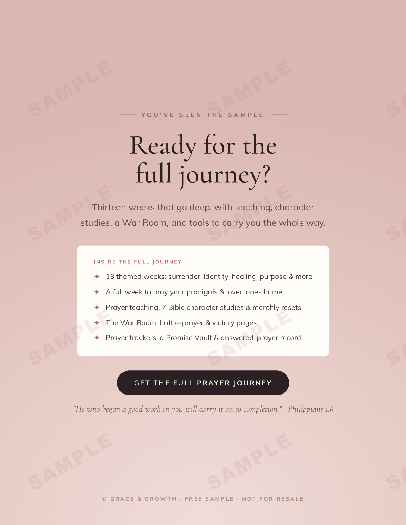 The 90-Day Prayer Journey: A 13-Week Faith Transformation Workbook & Prayer Journal (Printable)