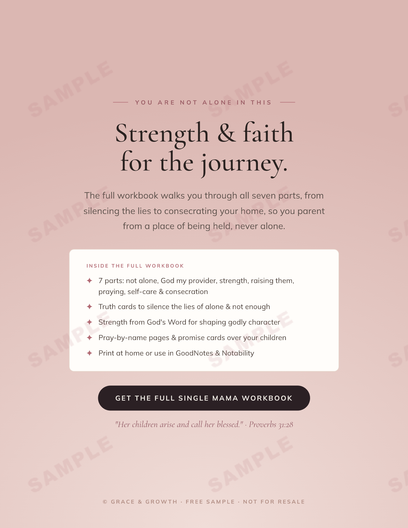 Single Mama — Strength & Faith Guided Workbook | Grace & Growth
