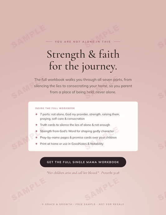Single Mama — Strength & Faith Guided Workbook | Grace & Growth